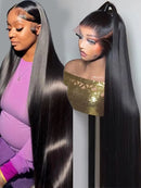 Peruvian 250% Density 32 34 inch 13x6 HD Lace Front Human Hair Wigs Straight Raw 13x4 Frontal Wigs Women Glueless Closure Wig