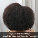 Afro Kinky Curly Lace Front Wig Natural Color Afro Bob Human Hair Natural Hairline 13X4X2 250% Density Short Human Hair Wigs