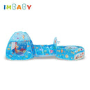 IMBABY Spielzeugzelt Indoor-Bällebad 3-in-1 Kinderzelt Faltbarer Krabbeltunnel Outdoor-Campingzelt Kinderzimmer-Haus