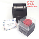 Preserved Flower Rose Gift Box Eternal Pink Rose Jewelry Storange Box Romantic Gift for Mother's Day Birthday or Valentine's Day