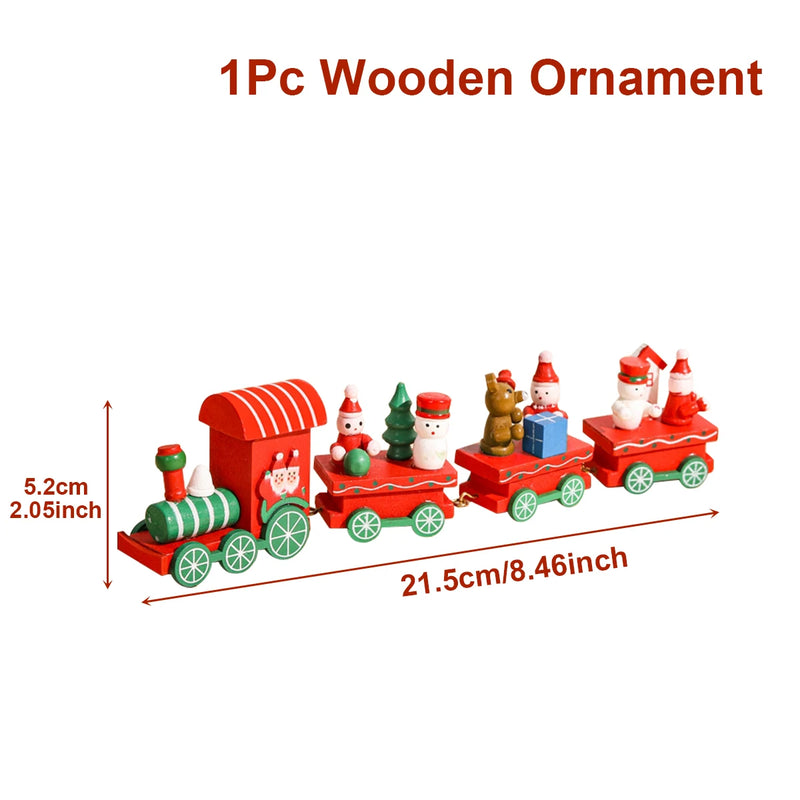 Wooden/Plastic Train Christmas Ornament Merry Christmas Decoration For Home 2024 Xmas Gifts Noel Natal Navidad New Year 2025