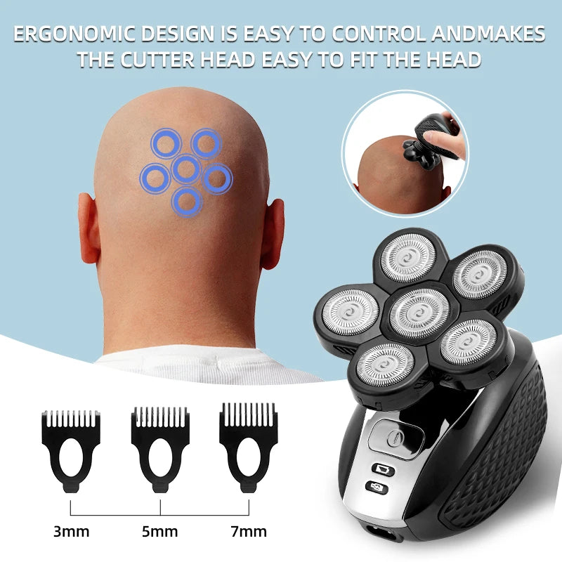 Electric Shaver For Men Wet Dry Head Electric Razor Beard Hair Trimmer Rechargeable Bald Shaving Machine 5 in 1 Grooming kits