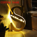 Custom Letters LED Night Light Wooden Engraved Name Home Decor Wedding Birthday Party Christmas New Year Decoration Lover's Gift