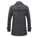 Men's autumn and winter business woolen coat fashion double collar cold jacket thick coat windproof