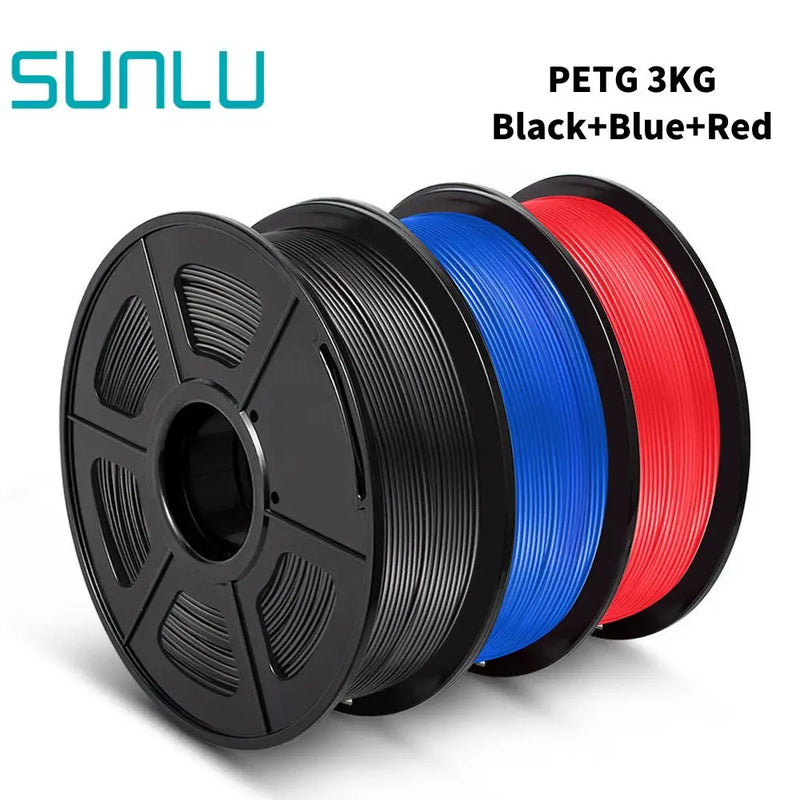 SUNLU PETG 3D Filament 1KG 3 Rolls 1.75mm +/-0.02MM 3D Printing Filament Neatly Wound Filament Vacuum Packing Fast Shipping