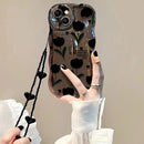 Cute Wave Tulip Flower Clear Soft Phone Case For iPhone 11 Pro Max 14 Pro Max 12 Pro 13 11 Korean Love Heart Hang Chain Cover