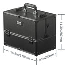 SucceBuy Professional Makeup Train Case Aluminum Cosmetic Case Workbench With Supporting Legs Rolling Makeup Case Extra Large