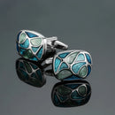 Luxury men's French shirt cufflinks classic round blue black stars rudder cuff buttons suit accessories jewelry gifts wholesale