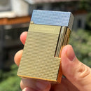 Unique Metal Lighter Engraved Paris Refillable Butane Gas Lighters Pure Copper Cigar Tools for Smokers Father Collection Husband