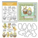 Mangocraft Happy Easter Eggs And Chicken Cutting Dies Clear Stamp DIY Scrapbooking Metal Dies Silicone Stamp For Cards Albums