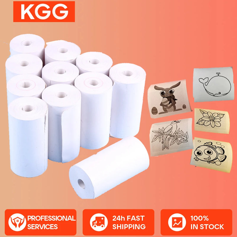 3/5/10 Rolls White Thermal Papers 57*25mm for Mini Portable Printing Papers for Bluetooth Wireless Printer.