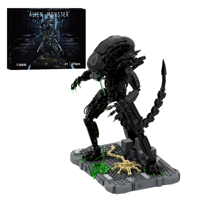 MOC Movie Alien Bricks Model Alien Drooling Monster Building Blocks Ripleys Powerloader Assembly Toys Children Birthday Gifts