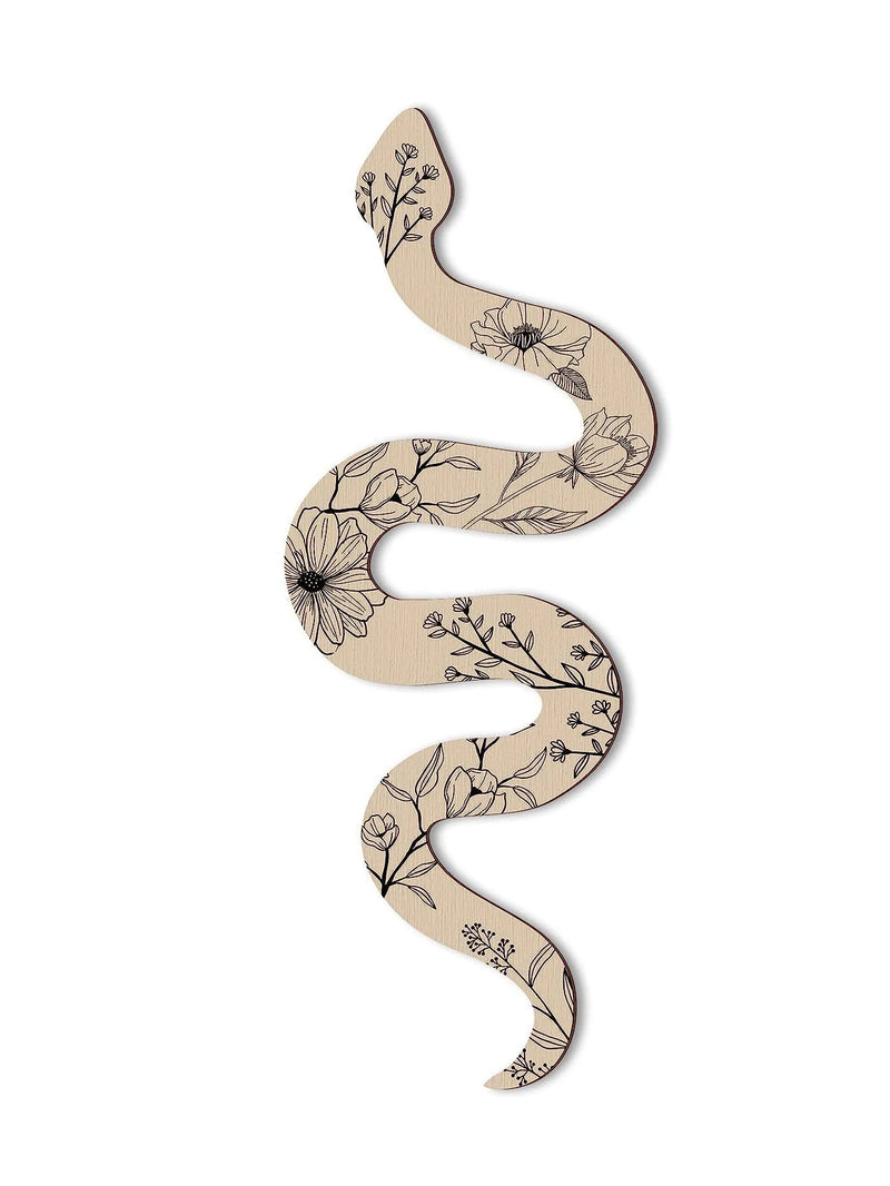 Cute Snake Room Wall Decor Boho Witchy Wooden Snake Wall Hanging Wall Art for Apartment Bedroom Living Room Christmas Decoration