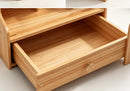 HTMCK DIY Large Capacity Wooden Desk Organizer with Drawer Pen Holder Stationery Storage Box for Home Office School Desktop Tidy