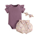 Toddler Girls 2-Piece Outfit Sleeveless Top with Polka Dot Shorts and Matching Headband Set for Summer Fun