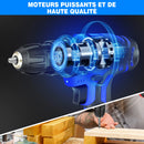 26 in 1 Cordless Drill Driver Set, 25+1 Torque Electric Screwdriver Kit for DIY Drilling Walls & LED Light