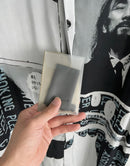 TOP-YAMAMOTO original design hand-drawn cartoon print long shirt for men on the streets of Hawaii