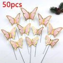 50pcs Butterfly Cake Decoration Gold Pink Butterfly Cake Toppers Birthday Wedding Anniversary Shower Baking Toppers