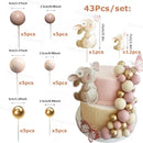 1Set Bunny Cream Gold Balls Cake Toppers Butterfly Rabbit Birthday Cake Decorations Bear Birthday Baby Shower Cupcake Topper