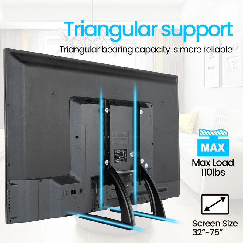 Universal TV Large Stand Height Adjustable Base for Most TVs 75" Max VESA 600x400 mm Leg Stand Holds up to 110 lbs Halloween