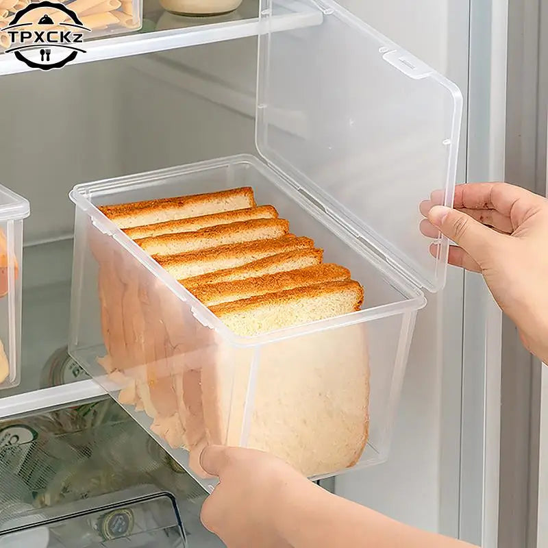 Bread Container Storage Box Kitchen Dispenser Bread Boxes Baking Bread Cake Containers Airtight Box Refrigerator Clear Kitchen