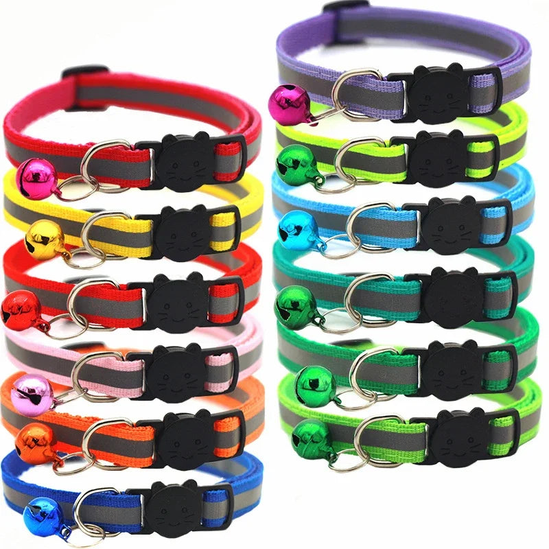 Reflective Nylon Dog Collar Night Safety Flashing Light Up Adjustable Dog Leash Pet Collar for Cats and Small Dogs Pet Supplies