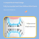 360° Sonic Electric Toothbrush for Kids Children U Shape Automatic Silicone Tooth Brush Smart Timer Rechargeable Blue Light IPX7