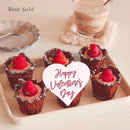 10pcs Acrylic Heart Shaped Cake Topper for Valentine's Day Wedding Party Cake Decoration Supplies