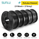 SUNLU 5KG 3D Filament PLA/PLA PLUS/PETG/ABS Filamnet 1.75mm 5Roll 1KG Neatly Wound 3D Printer Filament for 3D Printer