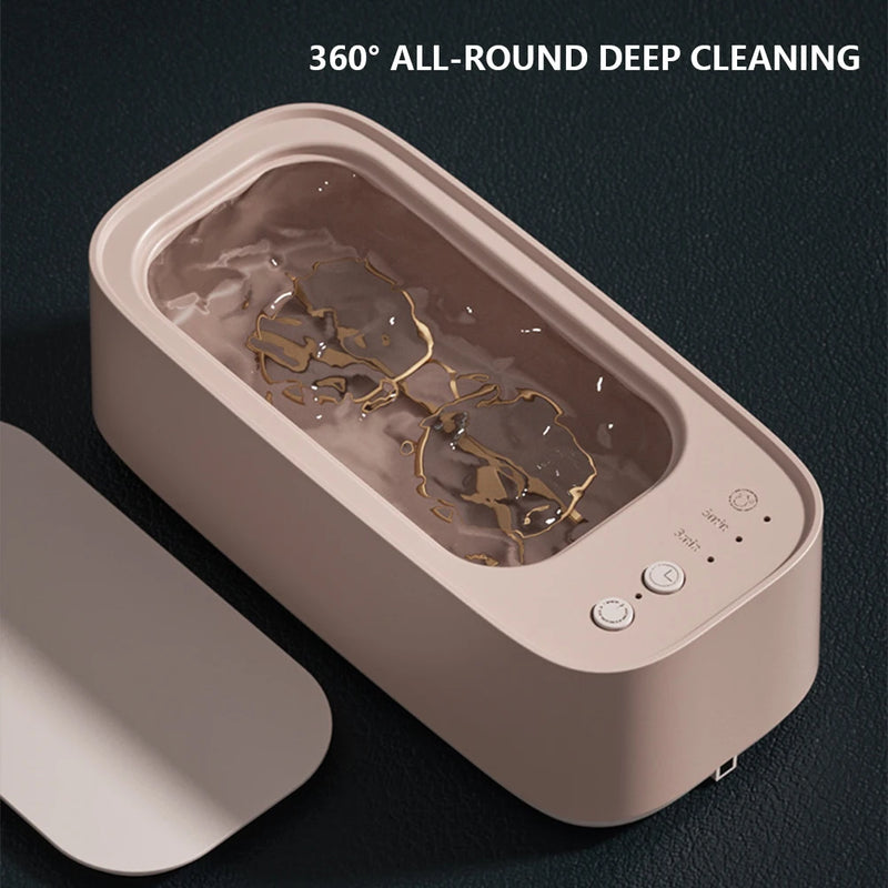 Ultrasonic 360 Degree Cleaning Machine 45KHZ Jewelry Eyeglasses Watches Cleaner Timing for Jewelry/Pacifier/Makeup Tool/Eyeglass