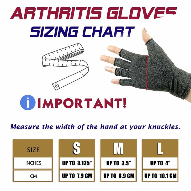 1Pair Winter Compression Arthritis Gloves Rehabilitation Fingerless Gloves Anti Arthritis Therapy Gloves Wrist Support Wristband
