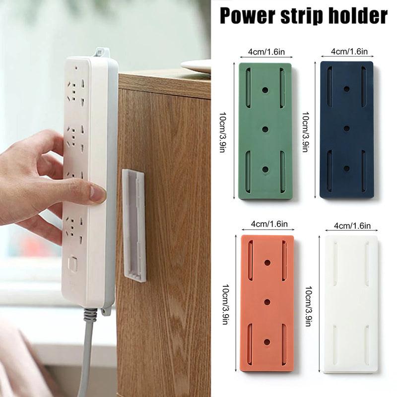 Wall-mounted Electrical Outlets Organizer Self-Adhesive Insert Type Power Socket Racks Punch Free Removable for Kitchen Bathroom