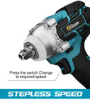 Gisam 520N.M Brushless Electric Impact Wrench Cordless Electric Wrench 1/2inch for Makita 18V Battery Pin Screwdriver Power Tool