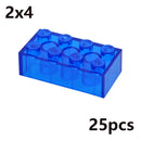 MOC Transparent Thick Building Blocks 1x1 1x2 2x2 2x4 Dots Clear Brick Figures Educational Creative Toy for Kid Compatible Brand