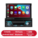 1 din Car Radio Android Carplay Auto Universal 7" IPS Retractable Screen gps Navigation 1Din Android 12 Multimedia Video Player