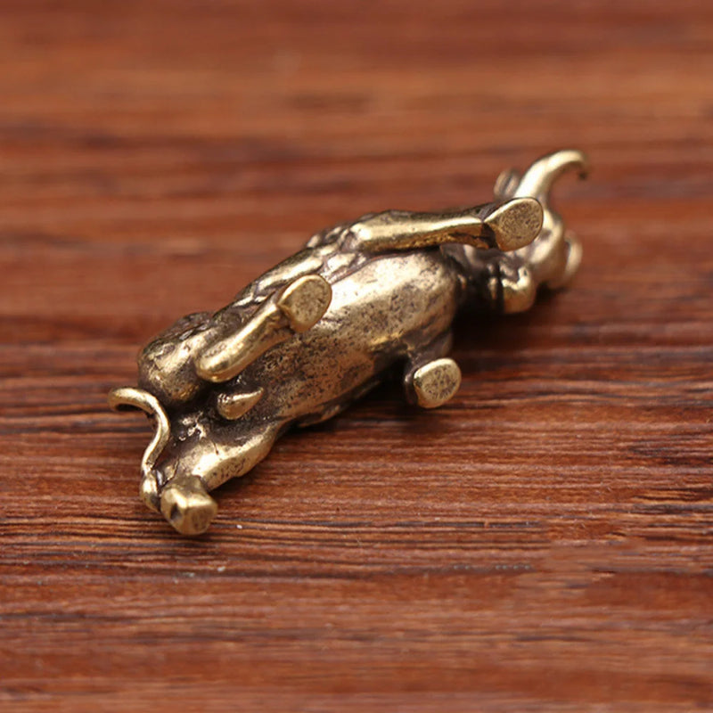 Car Decoration Miniature Ornaments Retro Brass Bull Sculpture Office Desk Rich Cow Creative Small Gifts
