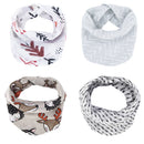 Kangobaby 4pcs Muslin Burp Cloths Sets Most Fashion Colorful Solid Color Baby Infinity Scarf Bibs
