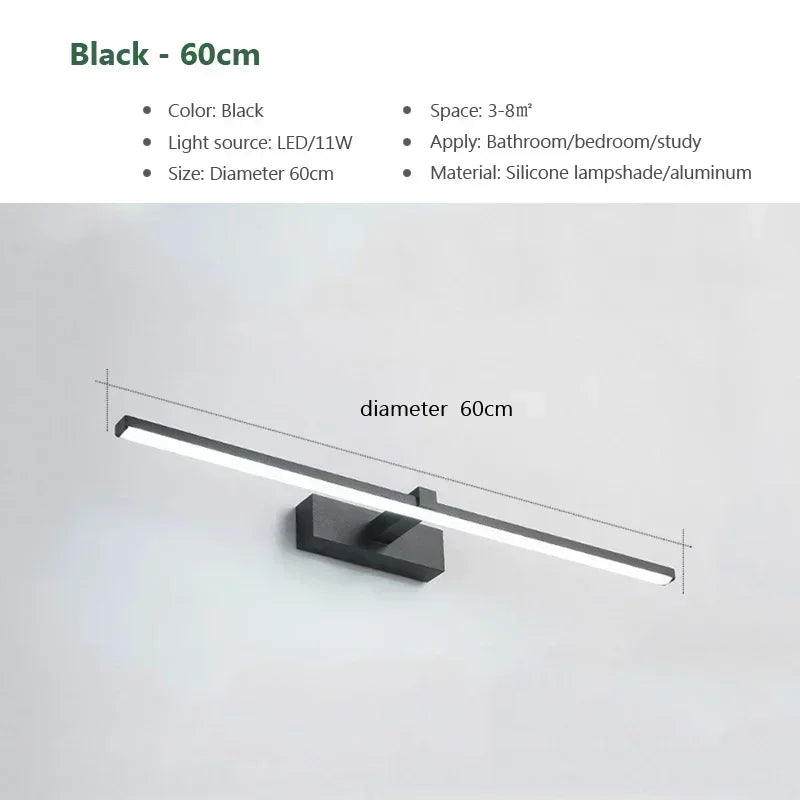 Modern Wall Light Bathroom LED Hardwares Wall Lamp Three Colors Light Aluminum Led  Indoor Wall Sconces Fixture Make Up light