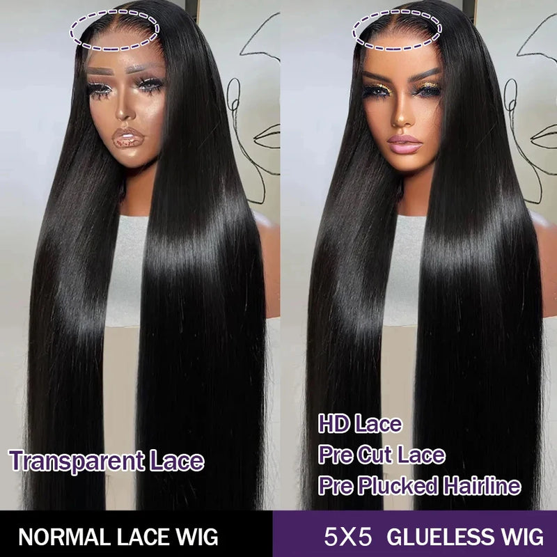 Glueless Wig Human Hair Wear and Go 200% Straight 13x4 13x6 Lace Frontal Wig Human Hair 5x5 6x4 9x6 7x5 Pre Cut Lace Closure Wig