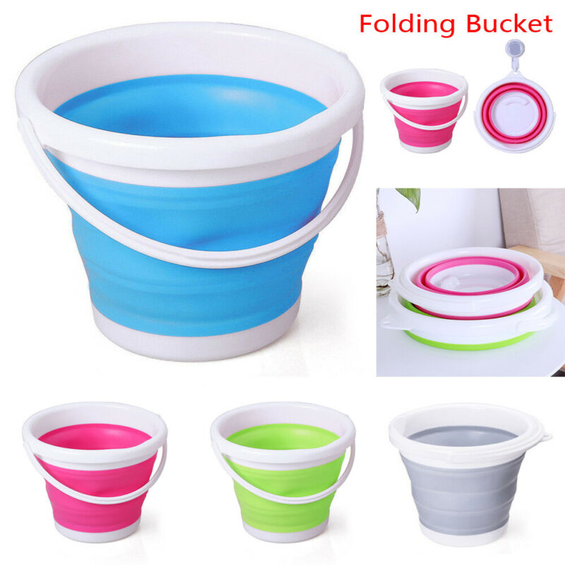 10L/5L/3 Collapsible Bucket Portable Folding Bucket Lid Silicone Car Washing Bucket Children Outdoor Fishing Travel Home Storage