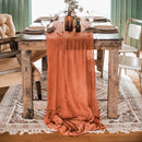 YEPQZQ Rustic home decor table runner birthday party decore cotton gauze tablecloth Christmas gifts 100% handmade runners