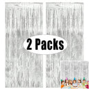 2Pcs 2m Tinsel Curtain Birthday Wedding Bachelorette Party Decoration Background Graduation Bridal Shower Independence Day