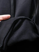 Loose Men's Hooded Sweatshirt Solid Black No Brand Cheap Simple Warm Male Hoodie Funny Overfit Sweat Shirt Tops High Quality Emo