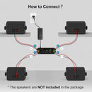 Herdio 4-Channel Bluetooth Amplifier 200W Power Output With 24V5A AC-DC Power Supply Wall Mount USB/MIC/AUX For Passive Speakers