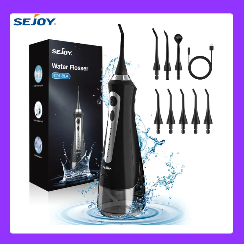 SEJOY New Irrigator Dental Water Flosser Mouth Washing Machine Home 5 Cleaning Modes 1800mAh USB IPX7 Waterproof 230ml