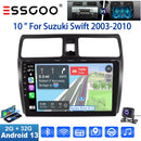 ESSGOO 10" 2DIN Android 13 Carplay Car Stereo Radio For Suzuki Swift 2003-2010 GPS Navigation FM WiFi BT RDS Multimedia Player ﻿