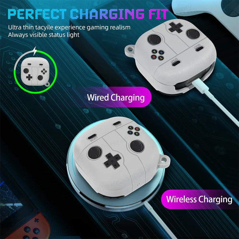 Game console design For Samsung Galaxy Buds 2 Buds2 Pro Buds FE Buds Live Soft Silicone Headphone Cover Funda With cleaning pen