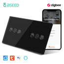 BSEED Zigbee Rollladenschalter Smart Licht Wandschalter Elektrische Jalousienschalter mit EU-Steckdose Unterstützung Tuya Smart Life Alexa