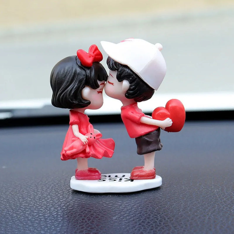 Couple Cute Ornaments for Car, Car Decoration Cute Cartoon Couples Action, Cartoon Car Dashboard Decorations, Cute Lovely Kiss C