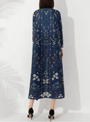 Miyake Fold 2023 Autumn New Fashion Trench Coat Loose Print Cardigan Long Lapel Stretch Coat